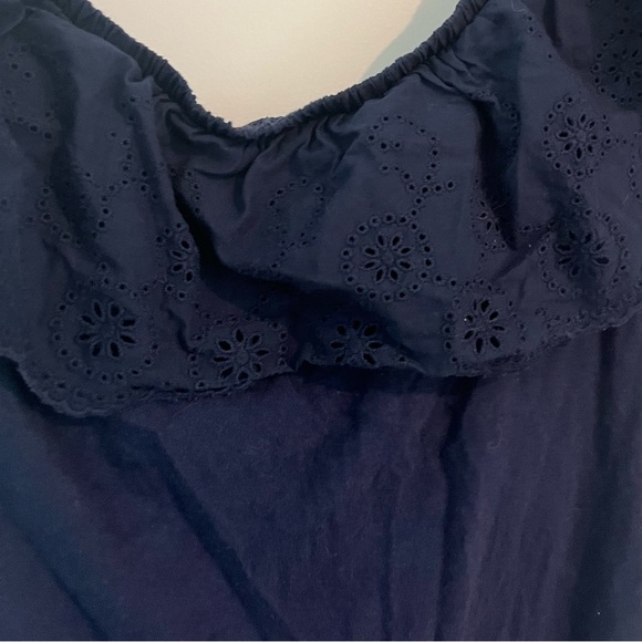 EUC Old Navy, Navy One Shouldered Top with Eyelet Detailing, Size Large - Picture 2 of 4